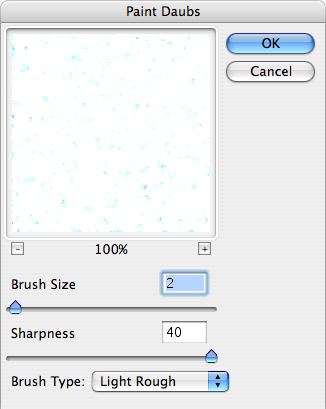 paint daubs dialog box