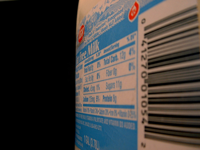 Milk label...